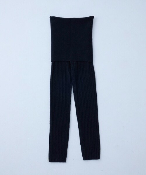 ADAM ET ROPE'(アダムエロペ)の「【J'aDoRe・店舗限定】【Y YO_cashmere(イーヨ カシミヤ)】cable long leggings(レギンス/スパッツ・レディース・ブラック/グレー/ネイビー・F)」の1枚目の写真