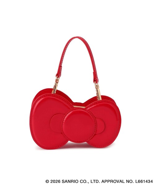 ROPE' PICNIC(ロペピクニック)の「【ROPE' PICNIC×ハローキティ】2WAYストラップ付きミニショルダーリボンバッグ(トートバッグ・レディース・ブラック/レッド・F)」の4枚目の写真