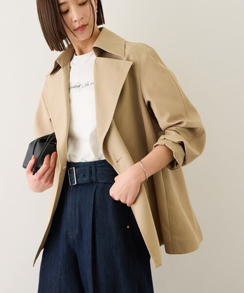 ROPE'（ロペ）の「【撥水加工】ライトミドル丈トレンチコート（トレンチコート・レディース・オフホワイト/ベージュ・F）」の10枚目の写真