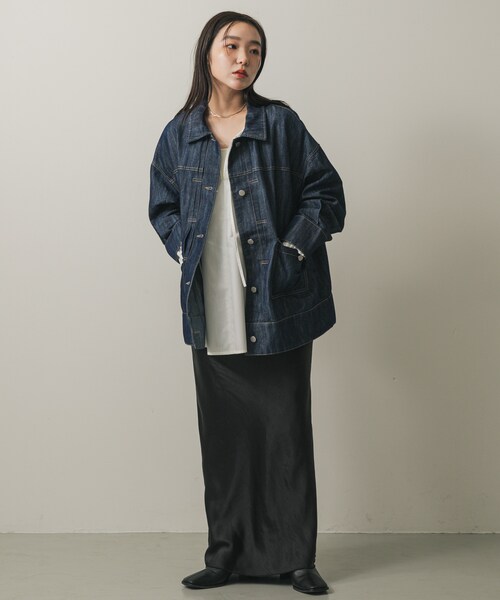 SENSE OF PLACE by URBAN RESEARCH（センスオブプレイスバイアーバンリサーチ）の「ルーズデニムジャケット（デニムジャケット・レディース・BLACK/ONE WASH・one）」の14枚目の写真