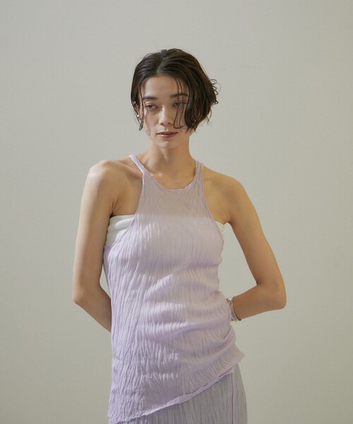ADAM ET ROPE'（アダムエロペ）の「【Gabriela Coll Garments】クラッシュドタフタタンクトップ（タンクトップ・レディース・パープル系・0/1）」の3枚目の写真
