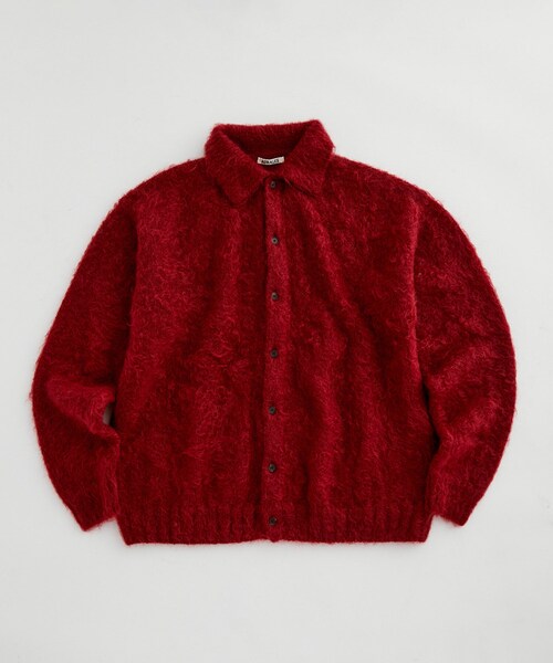 トップス AURALEE BRUSHED MOHAIR CARDIGAN w/COLLAR AURALEE 別注】BRUSHED MOHAIR CARDIGAN w/COLLAR