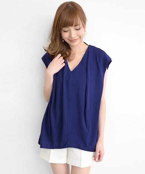 URBAN RESEARCH ROSSO（アーバンリサーチロッソ）の「VネックTOPS Set タックPANTS（サロペット/オーバーオール・レディース・ROYAL BLUE/GRAY/BLACK・FREE）」の8枚目の写真