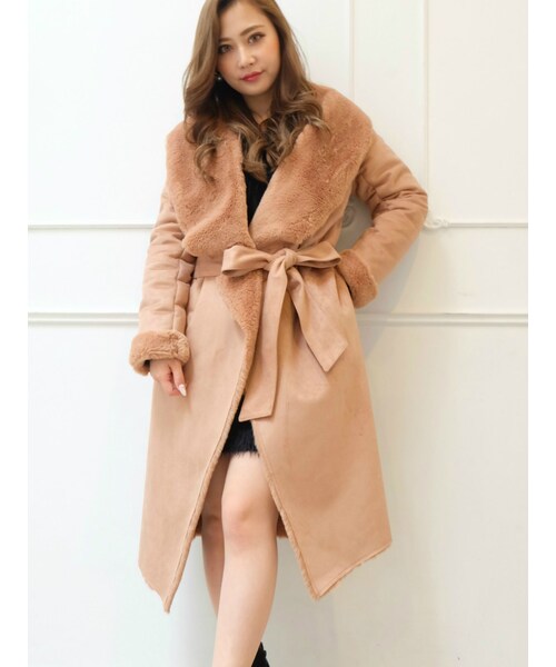 RESEXXY（リゼクシー）の「フェイクムートンコート（ムートンコート・レディース・ブラック/ピンク/ブラウン/ベージュ・F）」の4枚目の写真