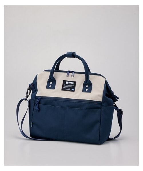 nissen（ニッセン）の「moz（モズ）１０ポケットガバッと開く２層構造はっ水２WAYショルダーバッグ（A４対応）（ショルダーバッグ・メンズ・黒/グレージュ/ネイビー×アイボリー/黒×グレー/グレー×ダスティピンク・Y）」の4枚目の写真