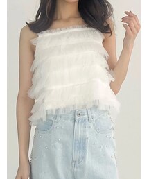 チュールティアードトップス