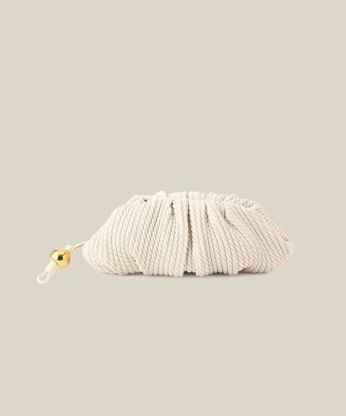 ROPE'（ロペ）の「ラムレザーロープ柄クラッチバッグ/ミニ（クラッチバッグ・レディース・ブラック/オフホワイト・F）」の5枚目の写真