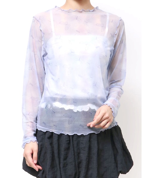 merry jenny（メリージェニー）の「【WICKED】シアートップス（Tシャツ/カットソー・レディース・ブラック/ラベンダー・F）」の2枚目の写真