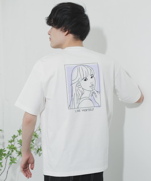 SENSE OF PLACE by URBAN RESEARCH(センスオブプレイスバイアーバンリサーチ)の「ガールグラフィックTシャツ(5分袖)(Tシャツ/カットソー・メンズ・PURPLE/WHITE①/PINK/ORANGE①/WHITE②/ORANGE②/WHITE③/MINT/ORANGE③・M/L)」の12枚目の写真