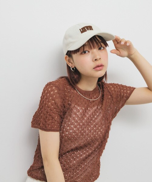 KBF（ケイビーエフ）の「プランプチェーンステッチCAP（キャップ・レディース・IVORY/BROWN/GREEN・one）」の5枚目の写真