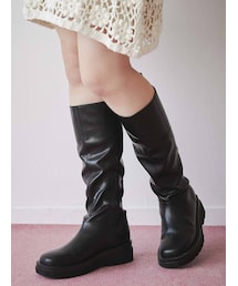 merry jenny | nuanceトラックソールニーブーツ(ブーツ)