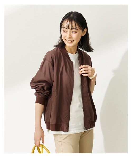 nissen（ニッセン）の「大きいサイズ　綿１００％うすカル涼やかミリタリーブルゾン（薄手素材）（ジャケット/アウター・レディース・シェルピンク/カーキ/ブラウン・L/LL/3L/4L/5L/6L/8L/10L）」の3枚目の写真