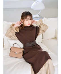 dazzlin | 【Lunangelina byちぃぽぽ×dazzlin】2WAYシャツニットワンピース(ワンピース)