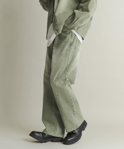 SENSE OF PLACE by URBAN RESEARCH（センスオブプレイスバイアーバンリサーチ）の「ツイストデニムワイドパンツ（デニムパンツ・メンズ・GREEN/L.INDIGO・M/L）」の7枚目の写真