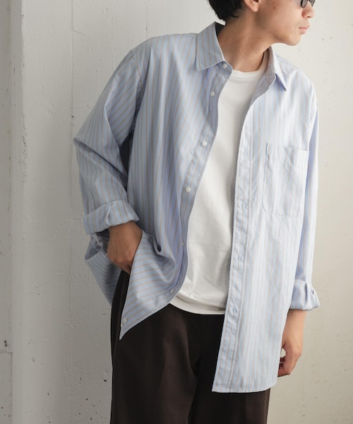 URBAN RESEARCH DOORS（アーバンリサーチドアーズ）の「FORK&SPOON　PEオックスシャツ（シャツ/ブラウス・メンズ・GREEN/BLUE・4/5）」の2枚目の写真