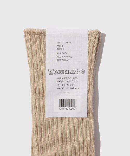 ADAM ET ROPE'(アダムエロペ)の「【AURALEE/オーラリー】GIZA HIGH GAUGE SOCKS(ソックス/靴下・メンズ・ホワイト/ベージュ・F)」の9枚目の写真