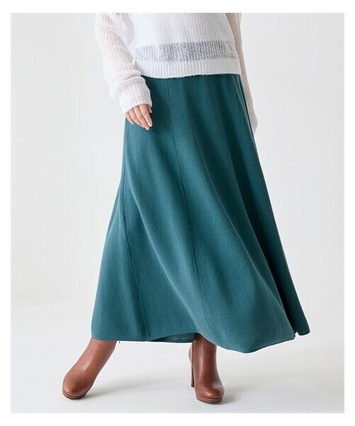 nissen（ニッセン）の「ニットフレアスカート【OtonaSMILE】（スカート・レディース・杢グレー/ブルーグリーン・M/L/LL/3L/4L/5L/6L）」の11枚目の写真