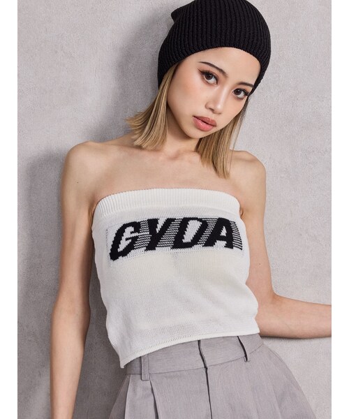 GYDA(ジェイダ)の「GYDA ニットベアトップス(キャミソール・レディース・オフホワイト/ブラック/ピンク/ライム/スカイブルー・F)」の4枚目の写真