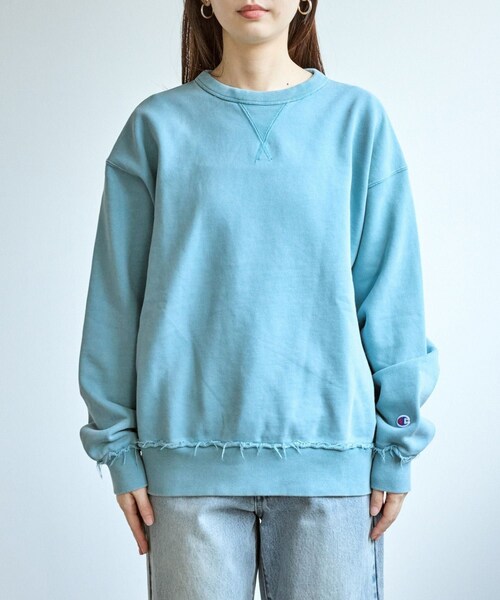 ROPE' PICNIC（ロペピクニック）の「【Champion/チャンピオン】ピグメント裏毛クルーネックスウェット（スウェット・レディース・ブラック/サックス/ワイン/オレンジ・F）」の20枚目の写真