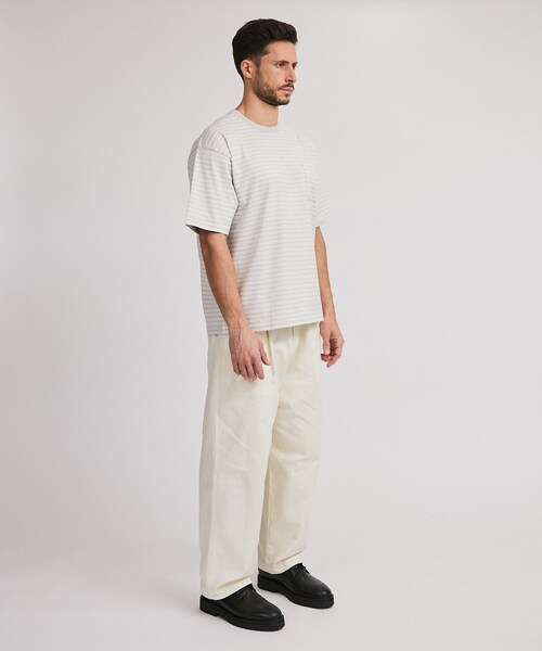 Saturdays NYC（サタデーズ ニューヨークシティ ）の「Multi Stripe Relax SS Tee（Tシャツ/カットソー・レディース・グレー/オリーブ・L/M/S/XL/XS）」の16枚目の写真