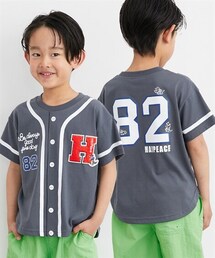 QUNTSTYLE | ビッグシルエットベースボールシャツ風Ｔシャツ（男の子・女の子）(Tシャツ/カットソー)