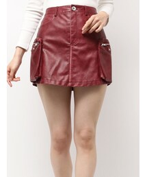 GYDA | URBAN EDGEフェイクレザーユーティリティースカートライクショートパンツ(スカート)
