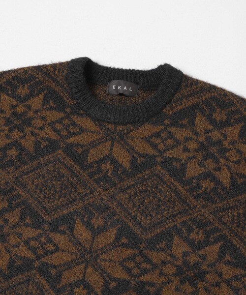 EKAL（エカル）の「ノルディックニットプルオーバー（ニット/セーター・メンズ・ブラウン/レッド・M/L）」の12枚目の写真