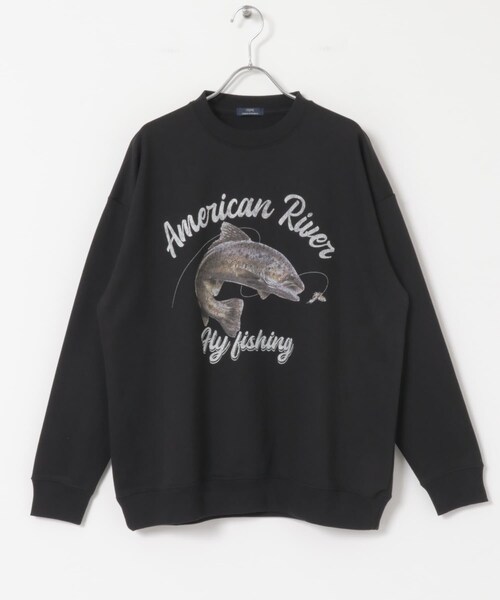 ITEMS URBANRESEARCH（アイテムズ アーバンリサーチ）の「クルーネックスエット fishing（スウェット・メンズ・OML/GRY/BLK・M/L）」の9枚目の写真