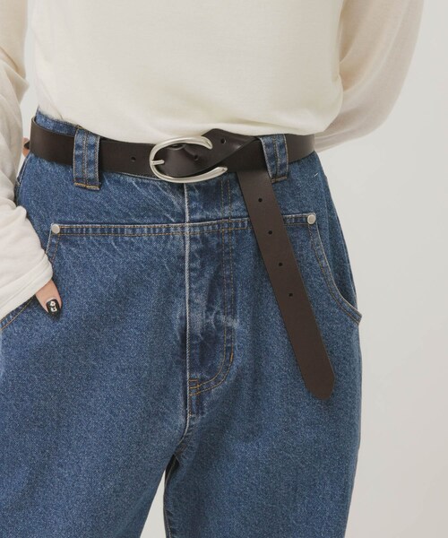 KBF（ケイビーエフ）の「バックルデザインレザーベルト（ベルト・レディース・D.BROWN/BLACK・One）」の5枚目の写真