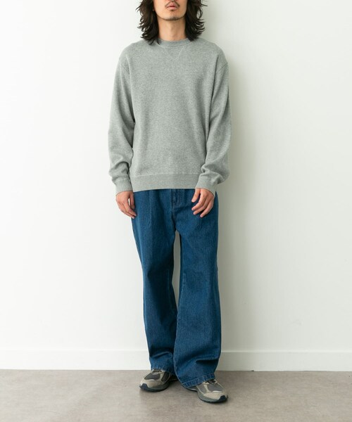 URBAN RESEARCH Sonny Label（アーバンリサーチサニーレーベル）の「スウェットライクニットプルオーバー（ニット/セーター・メンズ・チャコール/グレー/ブラック/グリーン/ダークブラウン・S/M/L/XL）」の18枚目の写真