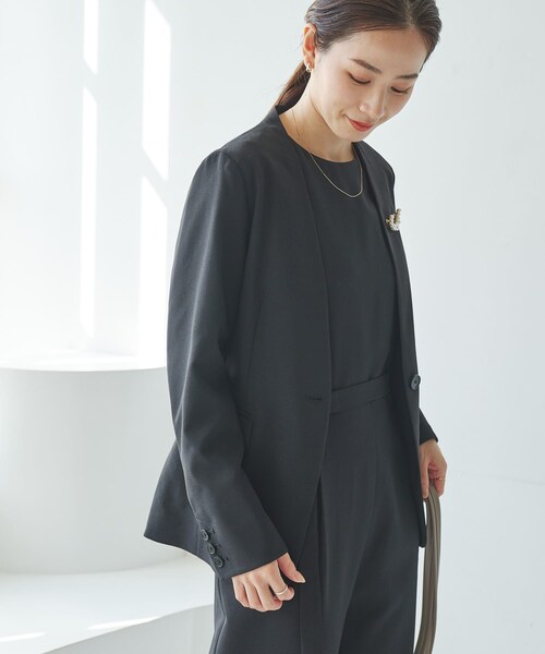 URBAN RESEARCH(アーバンリサーチ)の「『セットアップ対応』ノーカラージャケット(ノーカラージャケット・レディース・NAVY/BLACK・36/38/40)」の7枚目の写真