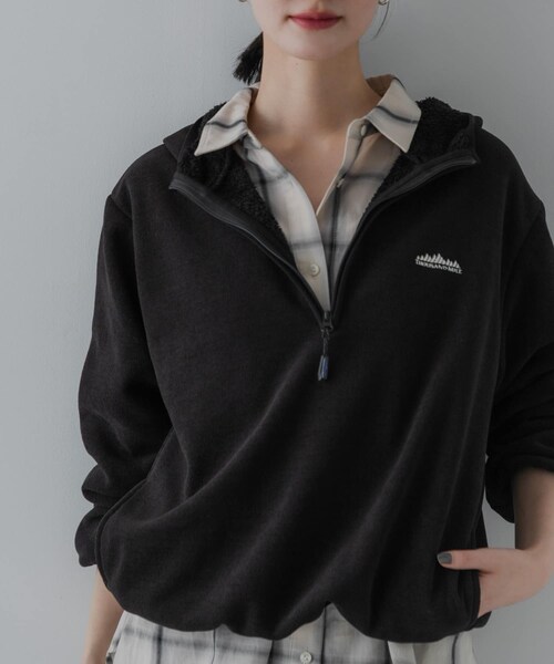 URBAN RESEARCH（アーバンリサーチ）の「『別注』THOUSAND MILE×URBAN RESEARCH　KNIT FREECE HF-ZIP HOODIE（パーカー・レディース・OFF WHITE/BORDEAUX/BLACK・M/L）」の16枚目の写真