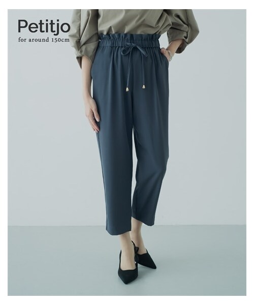 nissen（ニッセン）の「小さいサイズ　ウエストドロストテーパードパンツ　低身長さん・小柄女性（パンツ・レディース・ベージュ/ピンク/ブラック/ブルーグレー・PSS/PS/PM/PL）」の11枚目の写真