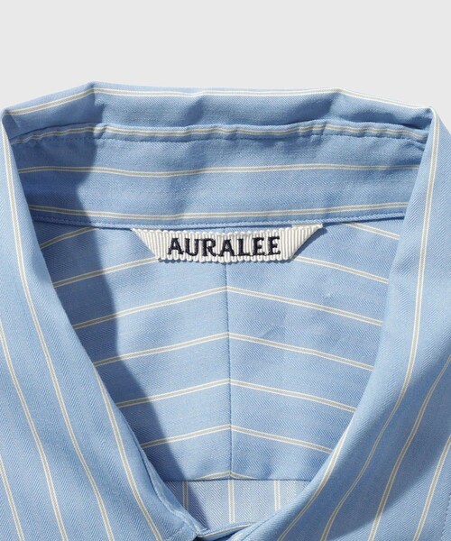 ADAM ET ROPE'（アダムエロペ）の「【AURALEE/オーラリー】COTTON SILK STRIPE SHIRT（シャツ/ブラウス・メンズ・ライトグレー/ブルー系・3/4/5）」の22枚目の写真