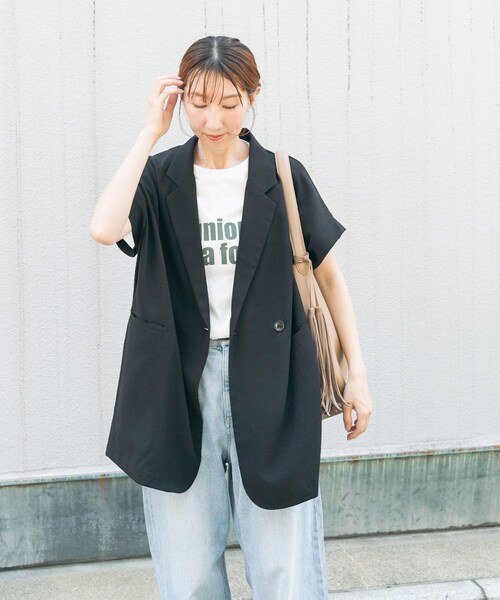 ITEMS URBANRESEARCH（アイテムズ アーバンリサーチ）の「リネンライクジレ（ベスト・レディース・BLK/BEG・FREE）」の5枚目の写真