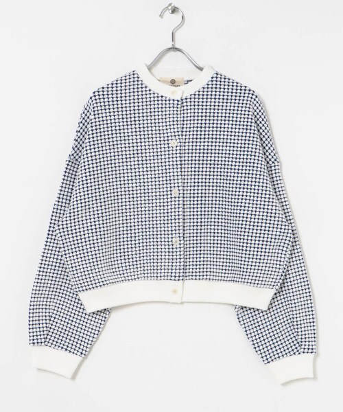 THE GOODLAND MARKET（ザグッドランドマーケット）の「SEAGREEN　BIG WAFFLE CARDIGAN（カーディガン/ボレロ・レディース・GREEN/BROWN/CREAM/ROYAL・1/2）」の20枚目の写真