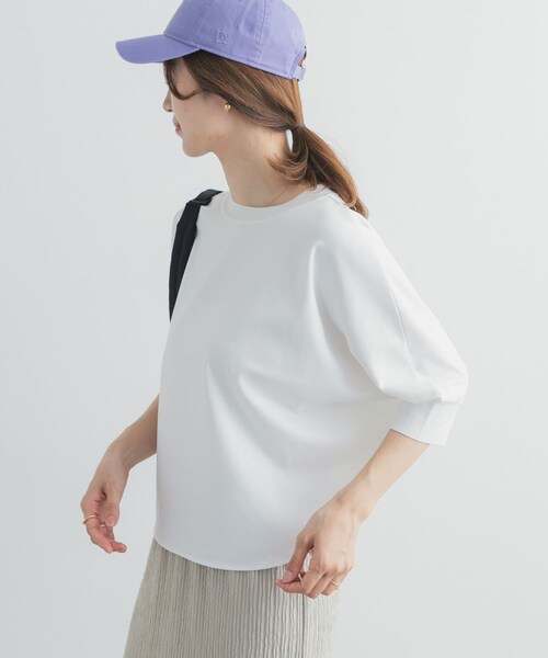 URBAN RESEARCH DOORS（アーバンリサーチドアーズ）の「ニットドッキングドルマン プルオーバー（Tシャツ/カットソー・レディース・OFF WHITE/L.KHAKI/NAVY/BLACK/RED BEANS・Free）」の11枚目の写真