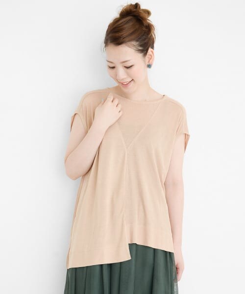 URBAN RESEARCH ROSSO（アーバンリサーチロッソ）の「アシンメトリー TOPS（Tシャツ/カットソー・レディース・BEIGE/OFF WHITE/BLACK・FREE）」の9枚目の写真