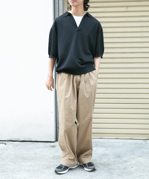 URBAN RESEARCH DOORS(アーバンリサーチドアーズ)の「FORK&SPOON クリンクルワイドパンツ(その他パンツ・メンズ・BEIGE/DARK NAVY・4/5)」の9枚目の写真