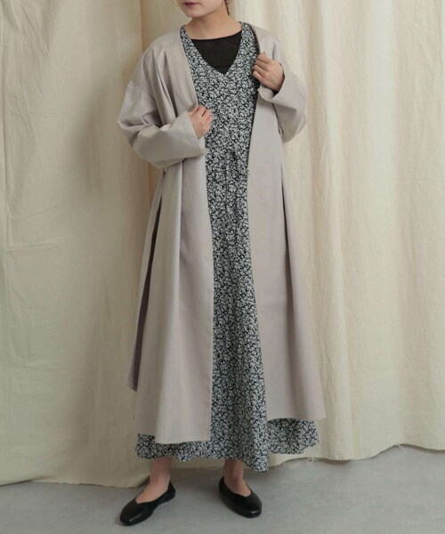 SENSE OF PLACE by URBAN RESEARCH（センスオブプレイスバイアーバンリサーチ）の「ガウンアウター（ノーカラージャケット・レディース・L.OLIVE/GREIGE・one）」の11枚目の写真