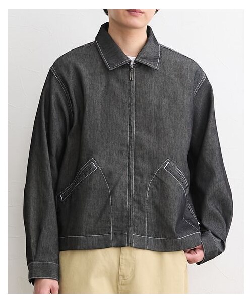 nissen（ニッセン）の「メッシュデニムブルゾン　CAPTAIN STAG（キャプテンスタッグ）（ジャケット/アウター・メンズ・ブラック/ネイビー・M/L/LL）」の7枚目の写真