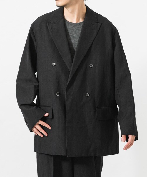 URBAN RESEARCH(アーバンリサーチ)の「new basic WOOL LINEN DOUBLE JACKET(テーラードジャケット・メンズ・BLACK・M/L/XL)」の3枚目の写真