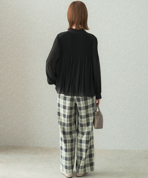 URBAN RESEARCH ROSSO（アーバンリサーチロッソ）の「カラーチェックワイドパンツ（その他パンツ・レディース・BLACK/GREEN・36/38）」の9枚目の写真