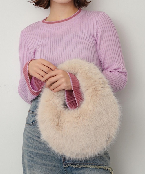 SENSE OF PLACE by URBAN RESEARCH（センスオブプレイスバイアーバンリサーチ）の「ファーラウンドバッグ（ハンドバッグ・レディース・BEIGE/BROWN/MINT・one）」の7枚目の写真