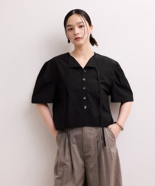ADAM ET ROPE'（アダムエロペ）の「【WEB限定】タックスリーブブラウス（シャツ/ブラウス・レディース・ブラック/ホワイト/サックス・F）」の14枚目の写真