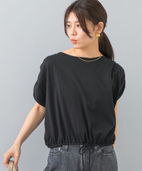 URBAN RESEARCH ROSSO（アーバンリサーチロッソ）の「『UR TECH』F by ROSSO　UVCUTバックオープンクロップドTシャツ（Tシャツ/カットソー・レディース・BLACK/OFF WHITE/YELLOW・FREE）」の16枚目の写真