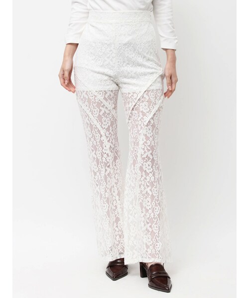 dazzlin（ダズリン）の「カーブパネルレースパンツ（その他パンツ・レディース・オフホワイト/ブラック/パープル・S/M）」の14枚目の写真