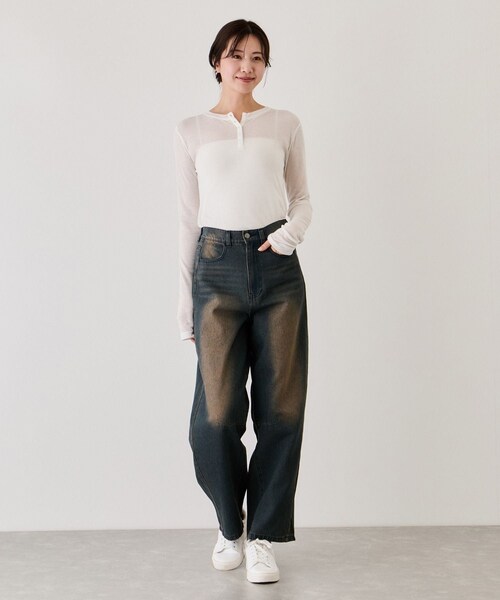 Jayro(ジャイロ)の「リサイクルデニムカーブパンツ(デニムパンツ・レディース・スミクロ/ブルー系・F)」の15枚目の写真