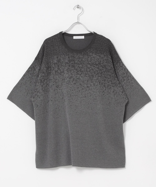 SENSE OF PLACE by URBAN RESEARCH（センスオブプレイスバイアーバンリサーチ）の「『洗濯可』エクストラルーズスプラッシュニットTシャツ（ニット/セーター・メンズ・BLK×CHA/BRN×BEG/MNT×GRY・M/L）」の2枚目の写真