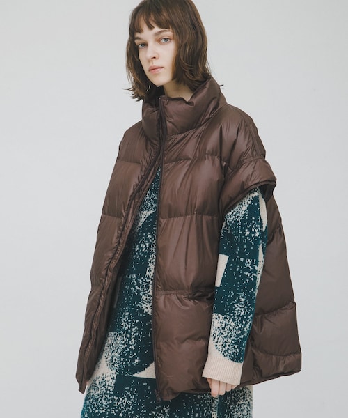 LAATO（ラート）の「short-sleeved down vest（その他アウター・レディース・チョコレート/ラクダ・FREE）」の4枚目の写真